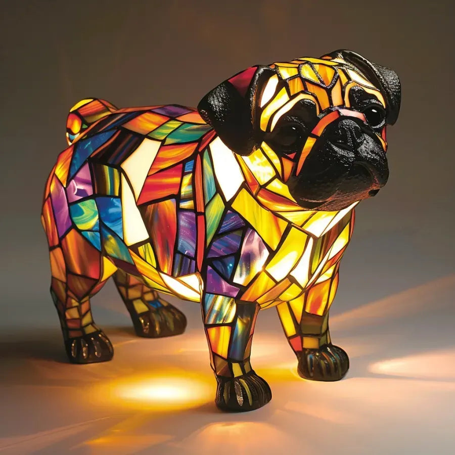 Light-up dog - handmade lamp that makes hearts shine