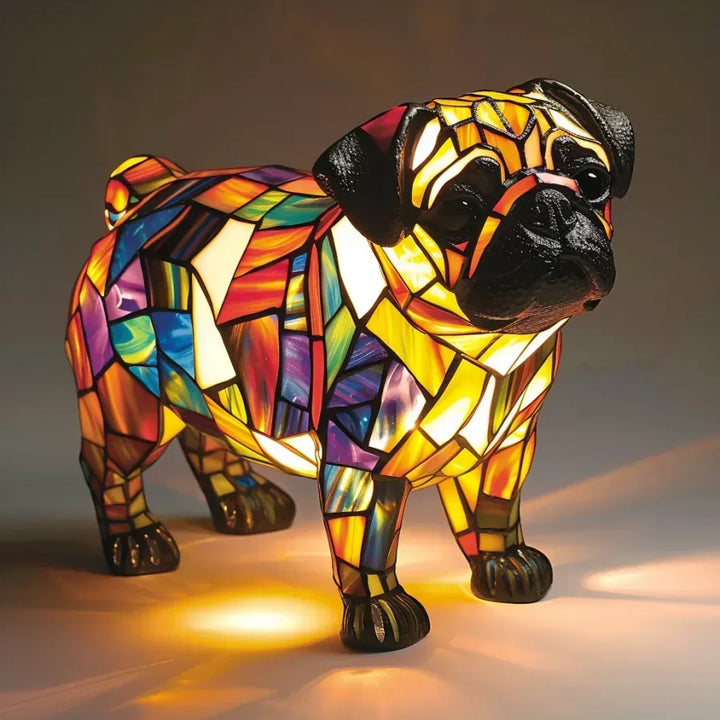 Light-up dog - handmade lamp that makes hearts shine