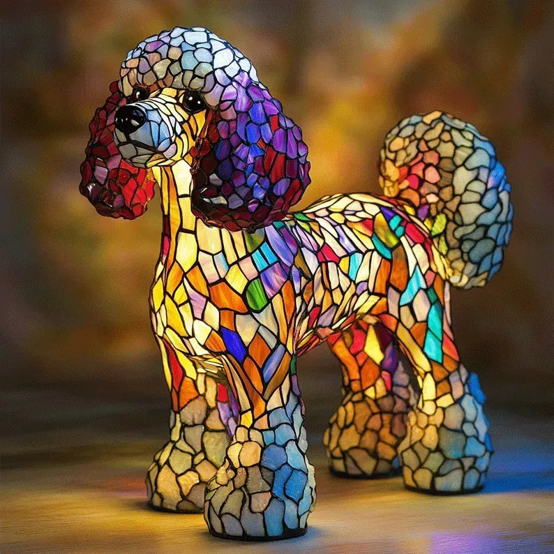 Light-up dog - handmade lamp that makes hearts shine