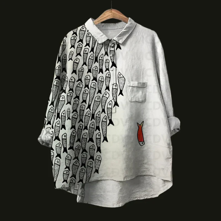 Rael | Comfortable vintage shirt with fish print