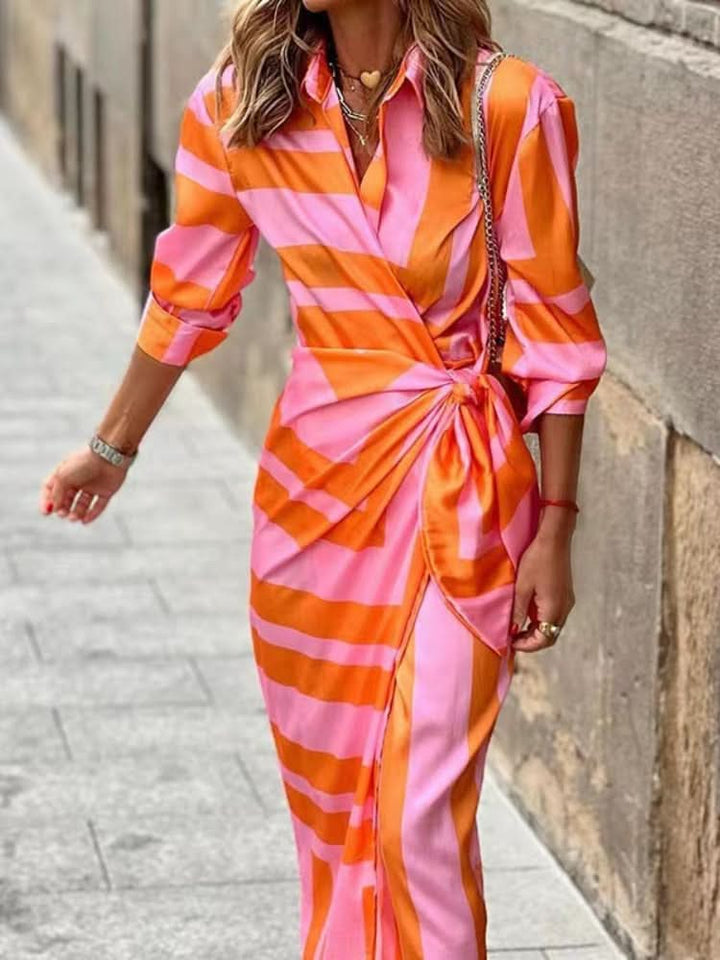 Rosea Wrap Style Dress with Print