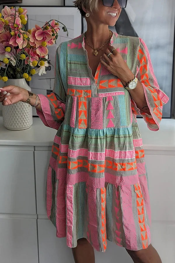Juliane – Boho tiered swing dress