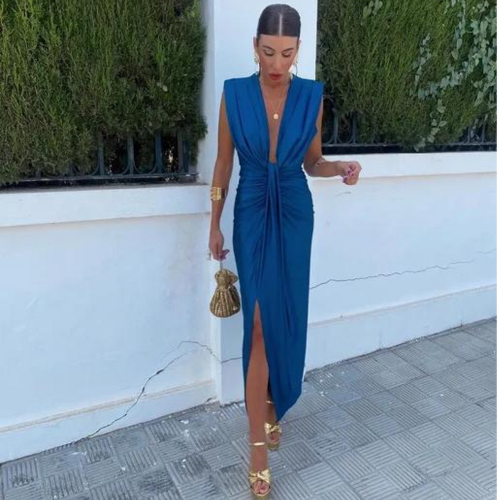 Isabelle - Party Dress with Deep V-Neck