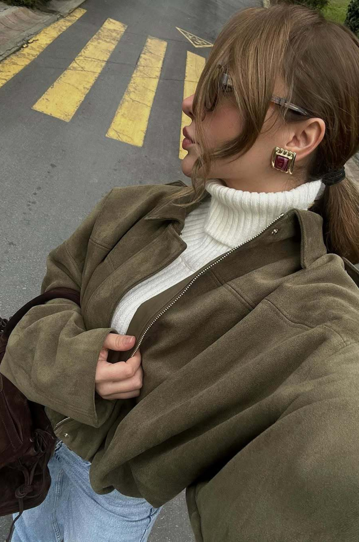 Sofia Suede Jacket | Green