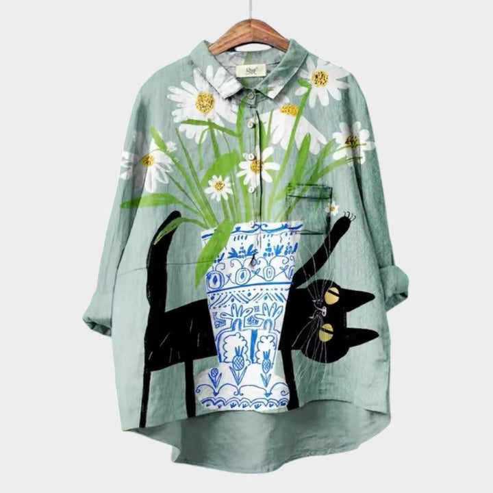 ELISABETTA | Oversized Floral Blouse with Comfortable Fit for Carefree Days