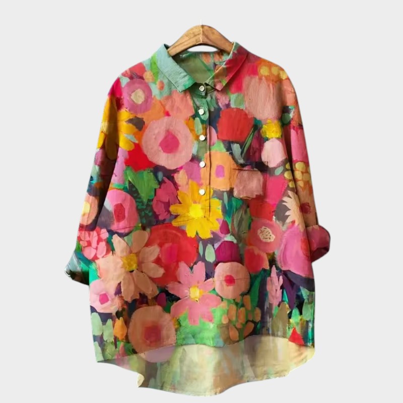 ELISABETTA | Oversized Floral Blouse with Comfortable Fit for Carefree Days