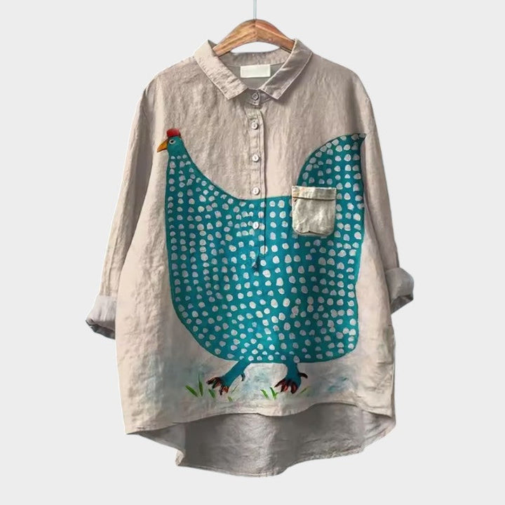 ELISABETTA | Oversized Floral Blouse with Comfortable Fit for Carefree Days
