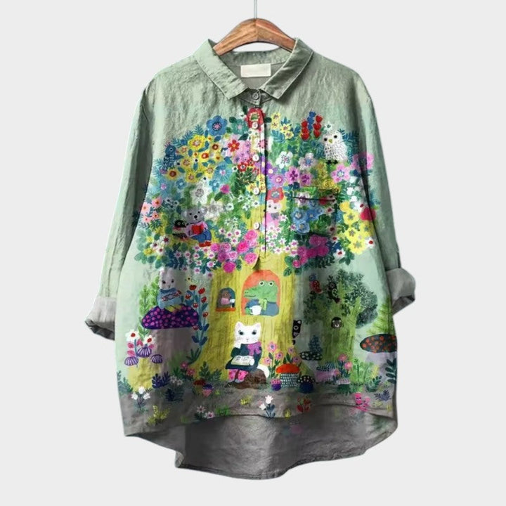 ELISABETTA | Oversized Floral Blouse with Comfortable Fit for Carefree Days