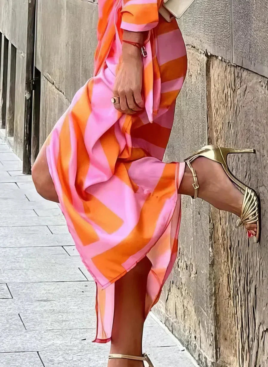 Rosea Wrap Style Dress with Print
