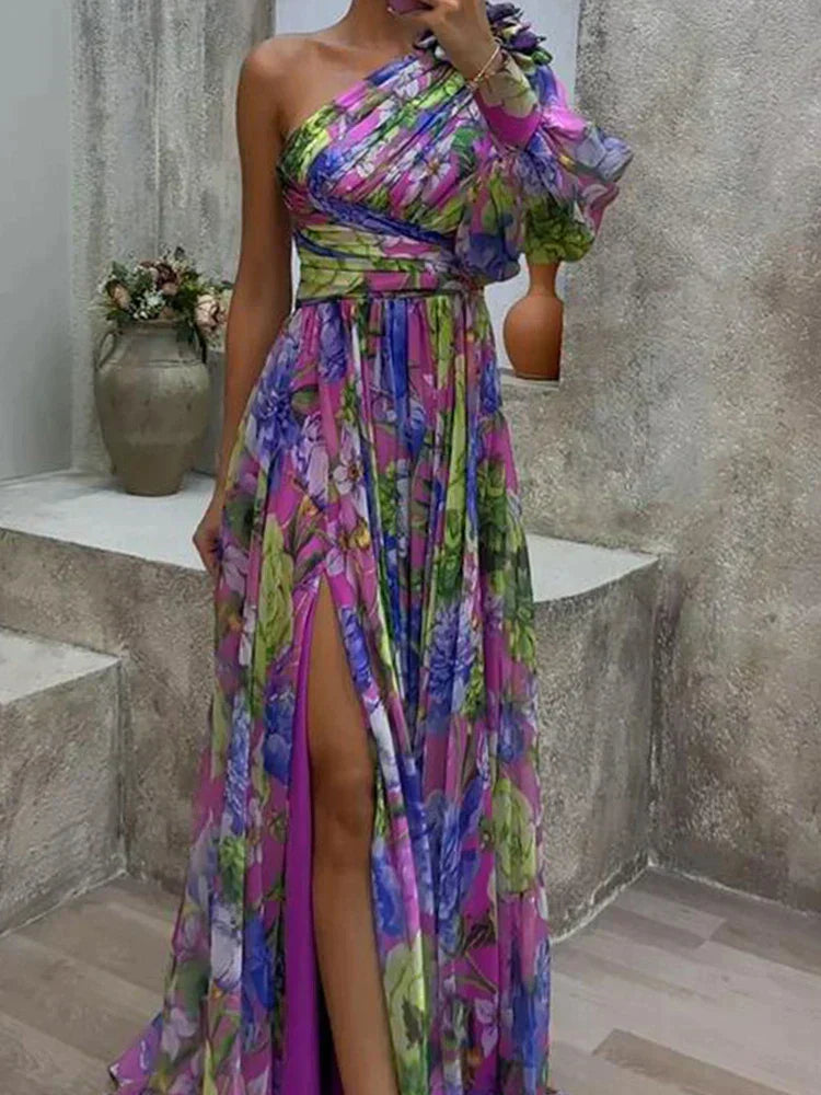 Amara - Maxi one-shoulder floral dress