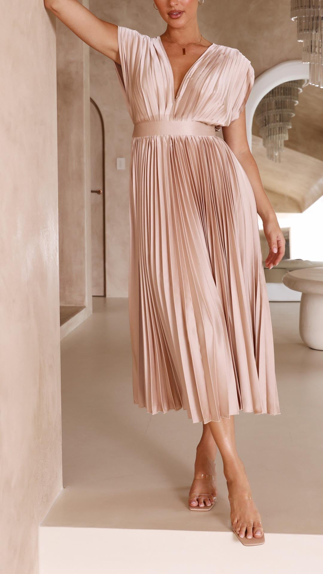 Alexis - Elegant Pleated Dress