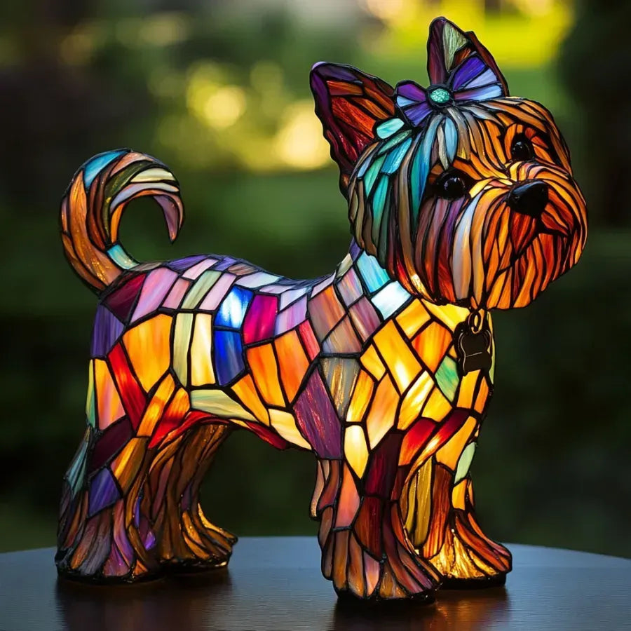 Light-up dog - handmade lamp that makes hearts shine