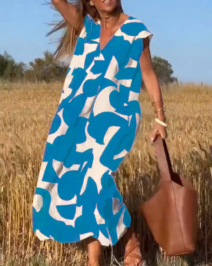 Amara - Maxi dress with print and V-neck