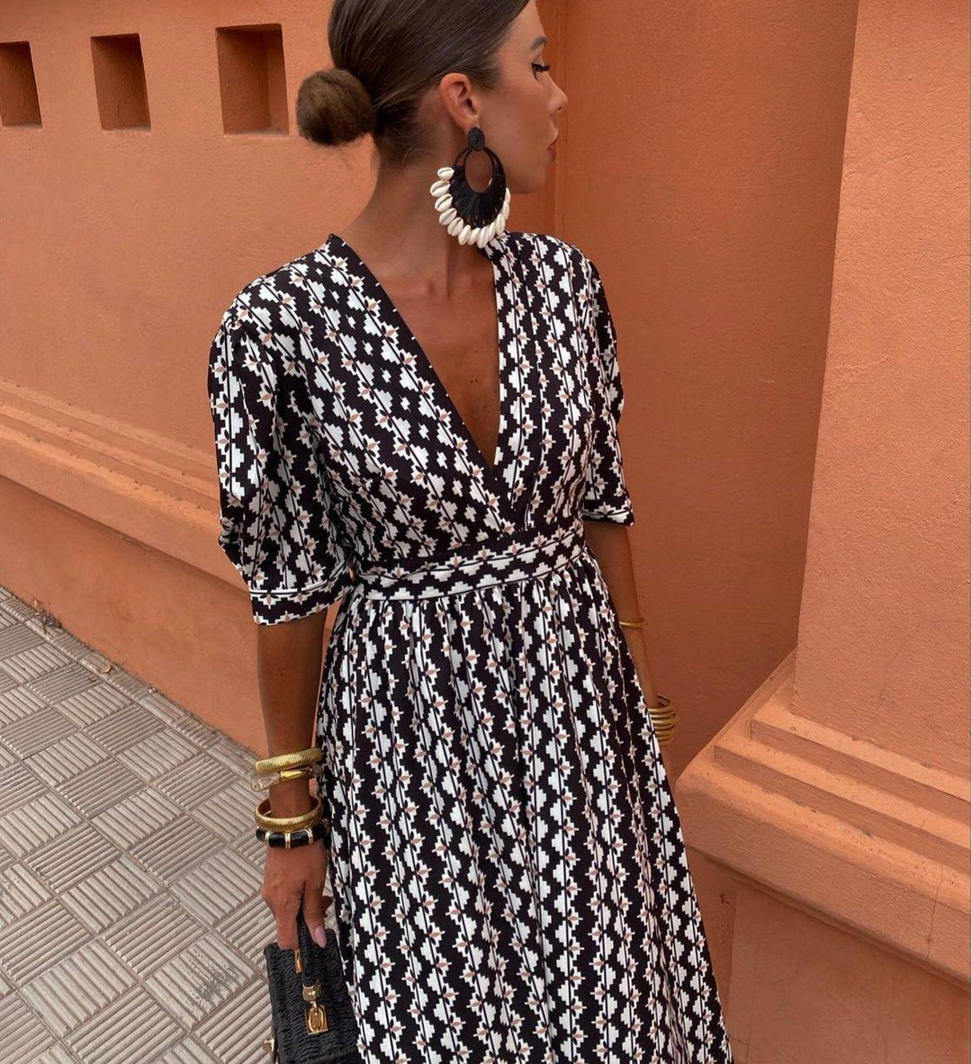 Enrika   | Ethnic Print Summer Dress