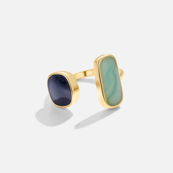 Enveloping Ring with Aquamarine