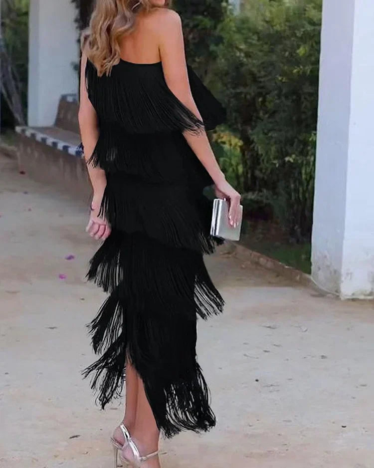 Rosea Effortless Elegance Off-Shoulder Dress