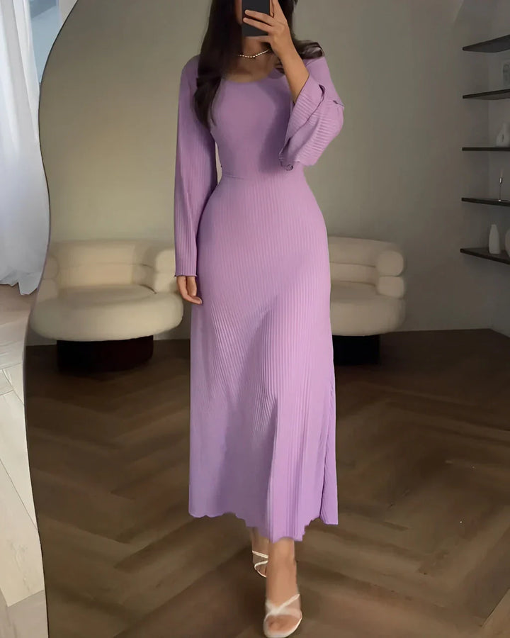Rosea Elegant Chic Knit Maxi Dress