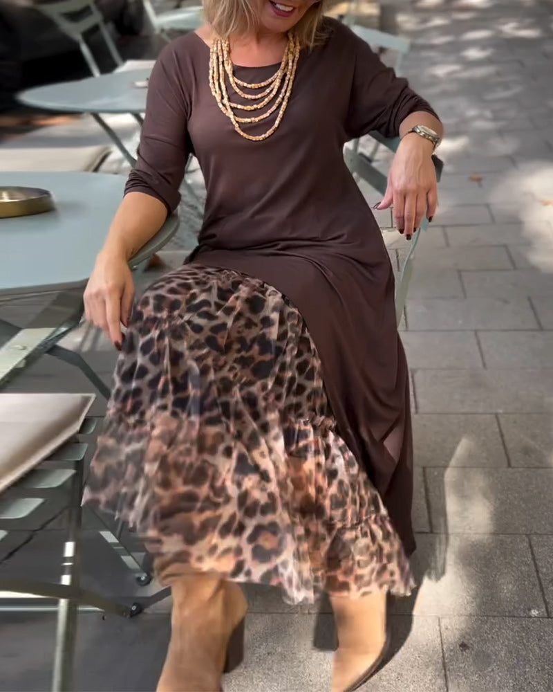 RAFFAELLA | Asymmetric Dress with Long Sleeves and Tulle Effect Skirt for a Chic and Unique Look