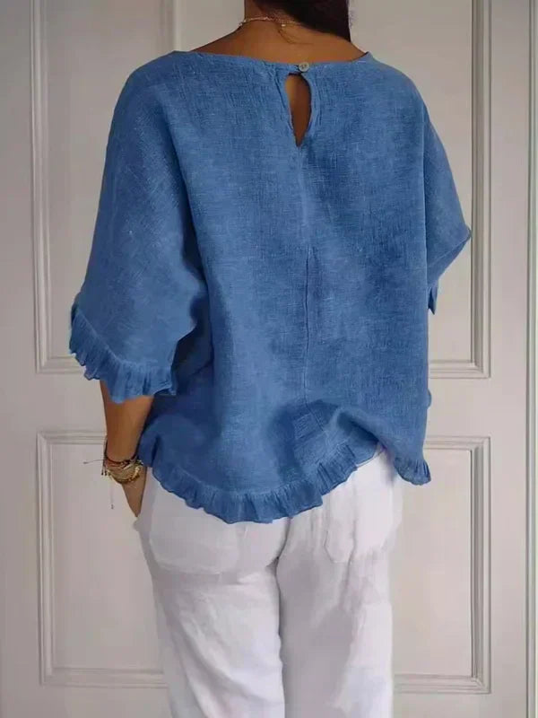 Lena | Cotton Blouse with Ruffles