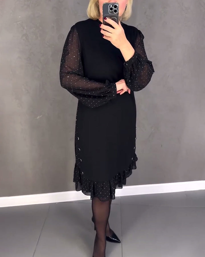 ELIANA | Elegant Dress with Transparent Sleeves and Flattering Cut for Autumn Occasions