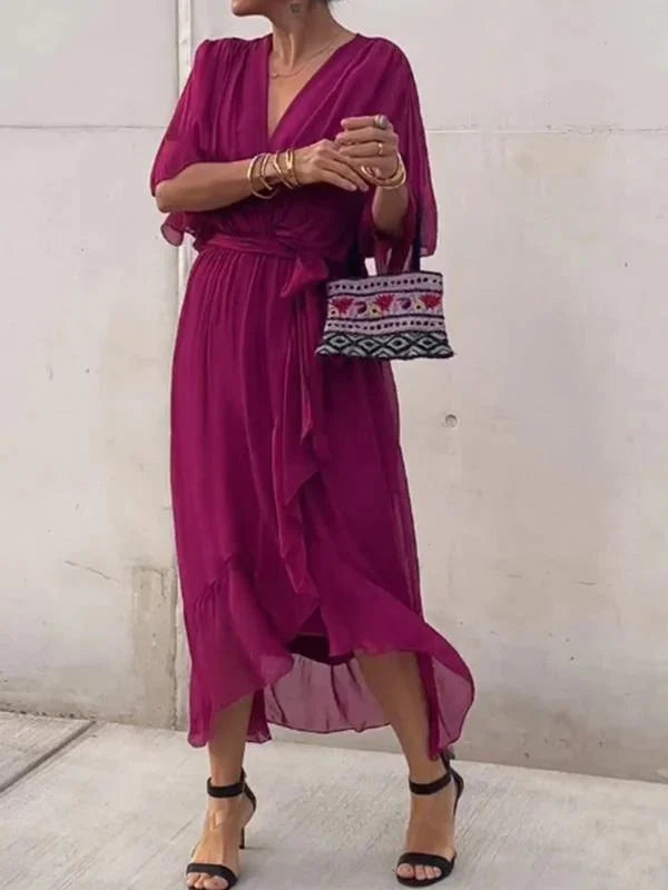 GINEVRA | Elegant Long Dress with Feminine Neckline