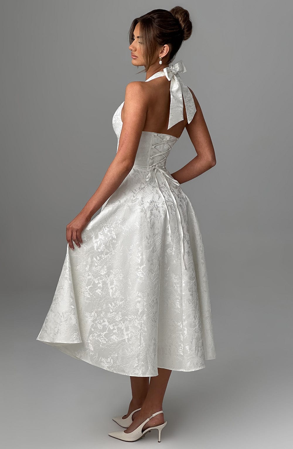 Rosea Midi Dress with a Neckline