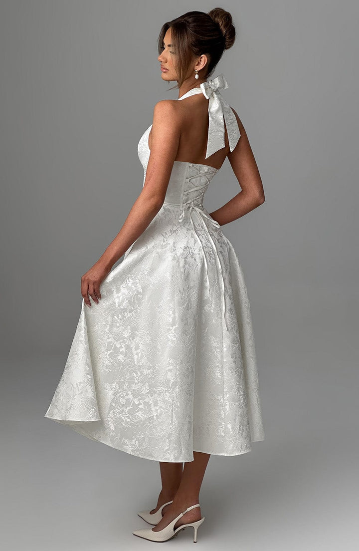 Rosea Midi Dress with a Neckline