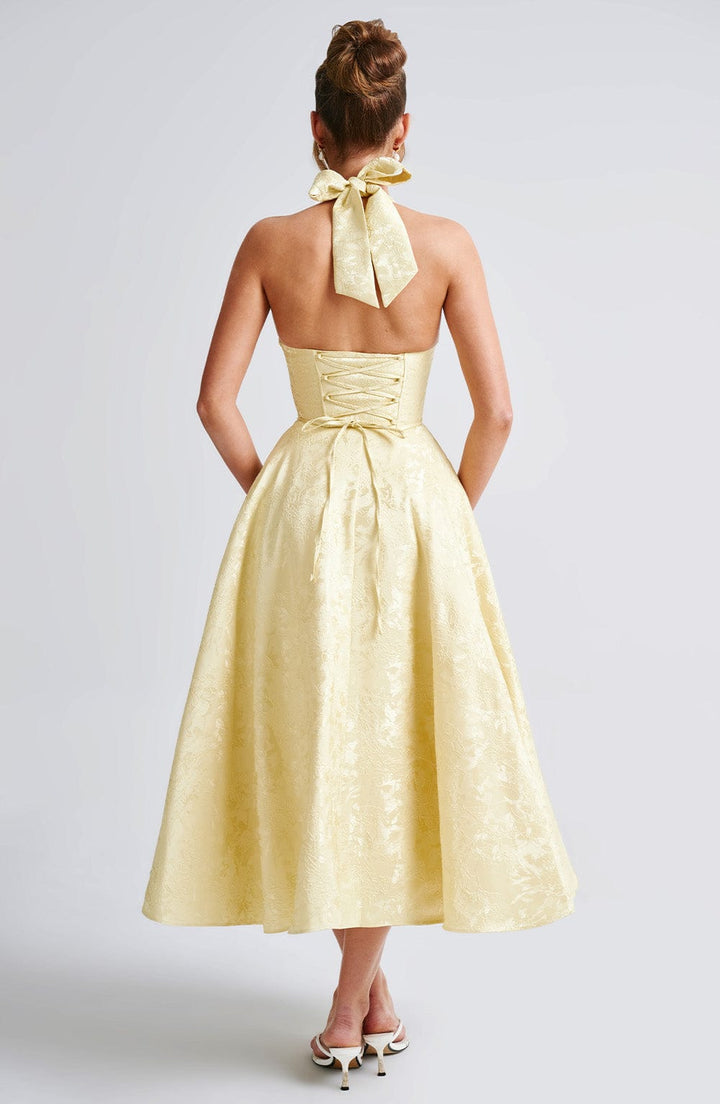 Rosea Midi Dress with a Neckline