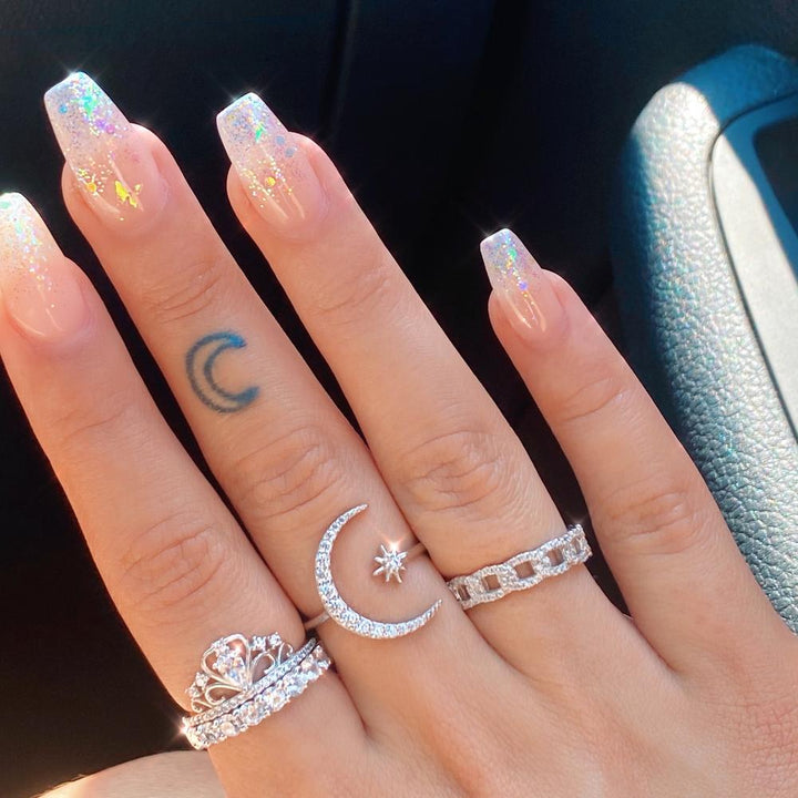Silver Luna and Stella Ring