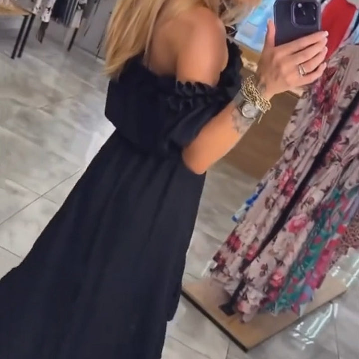 Maria | Black Off-Shoulder Maxi Dress
