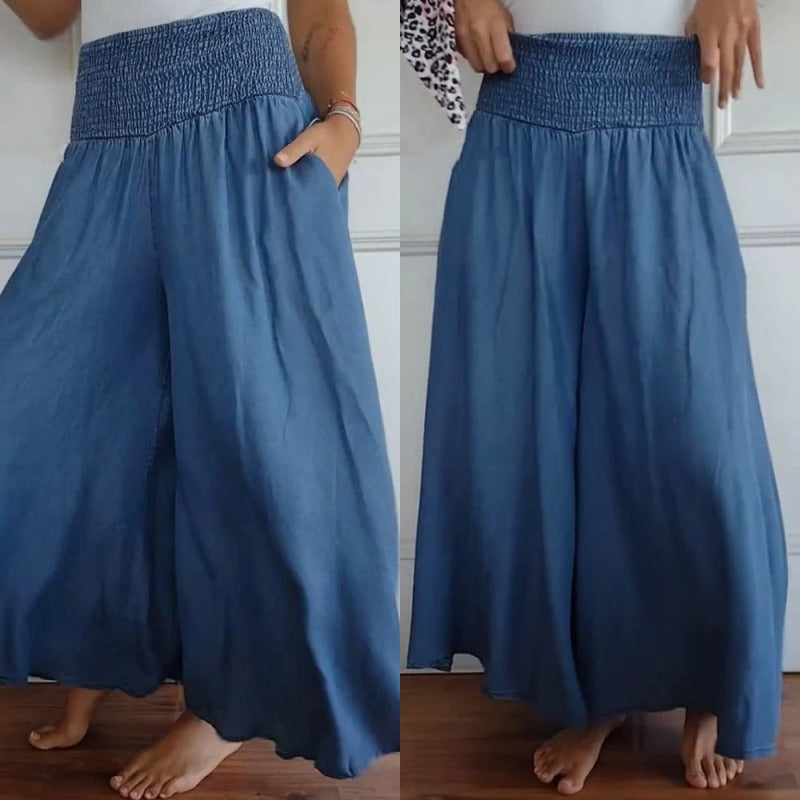 Lilie | Women's wide-leg, high-waisted jeans with pockets