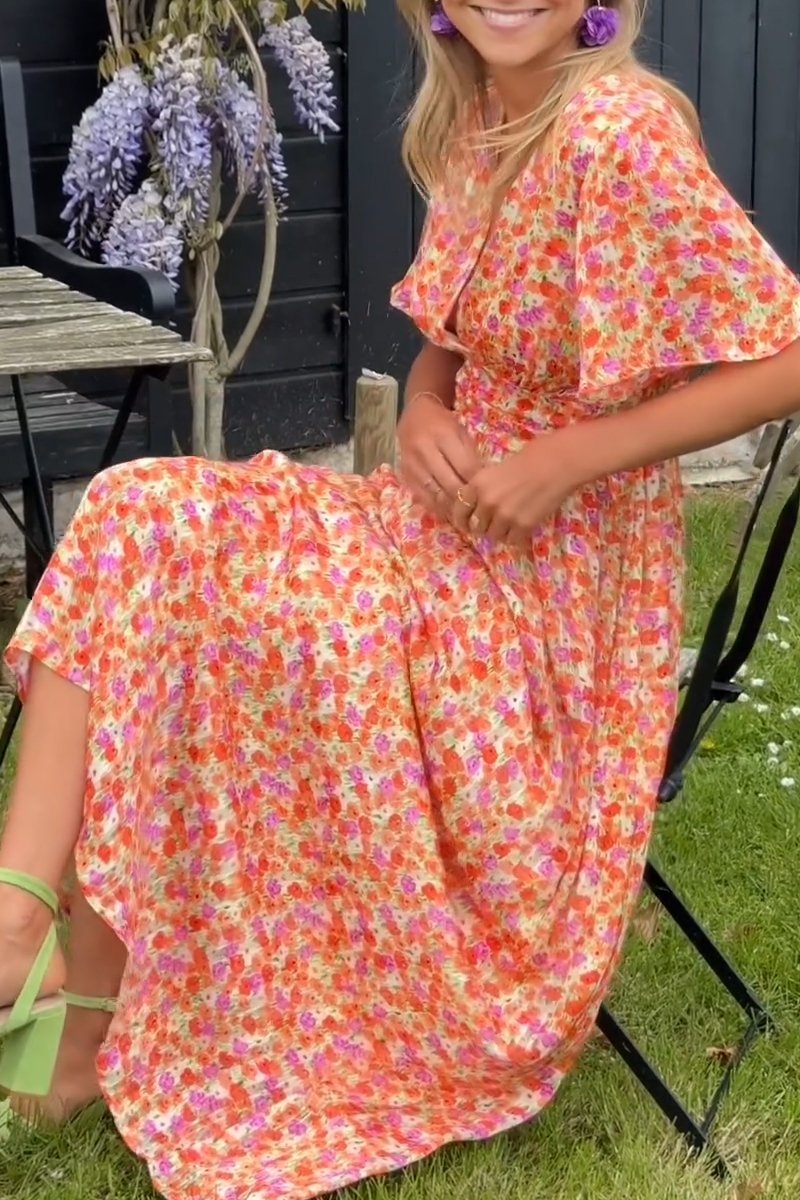 Mariella | Long Flower Dress with Romantic and Light Style
