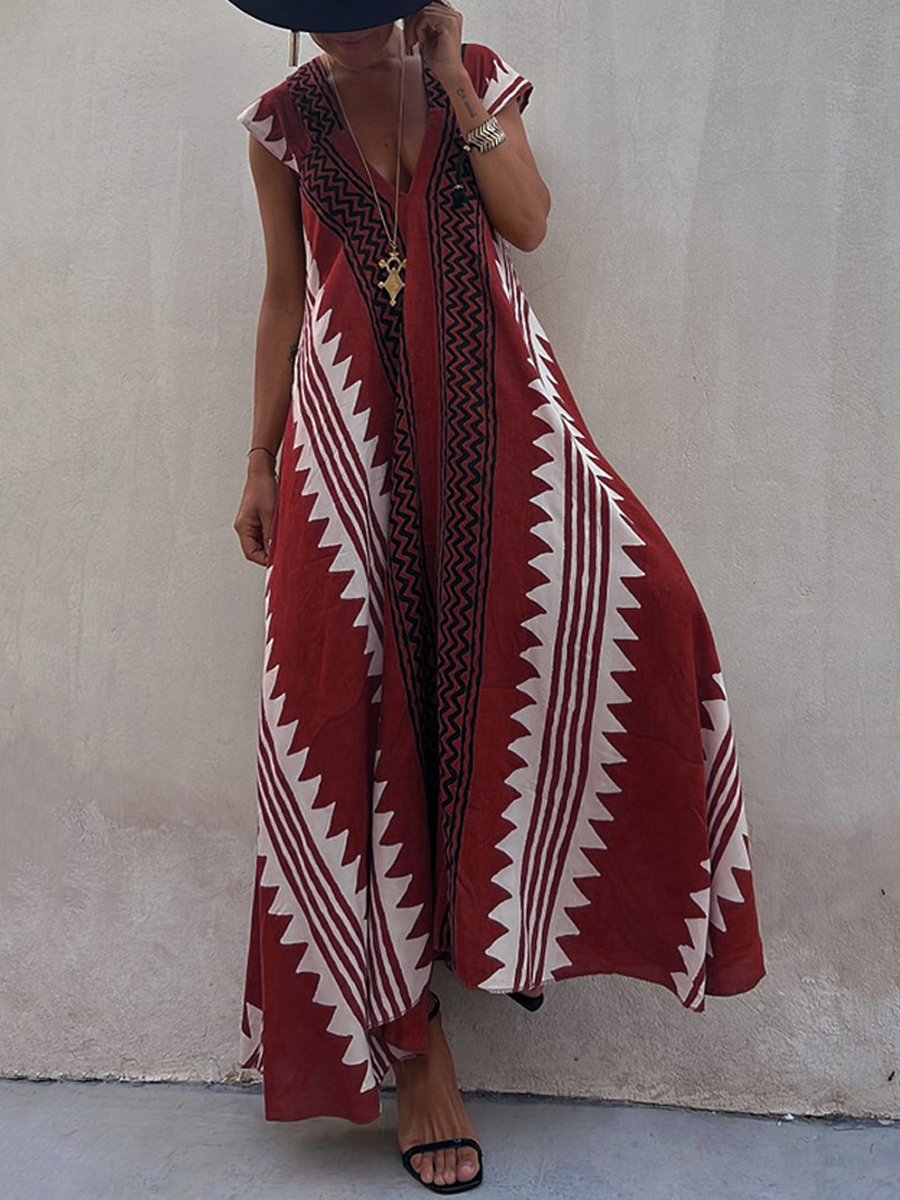 Boho   | Sleeveless V-Neck Dress