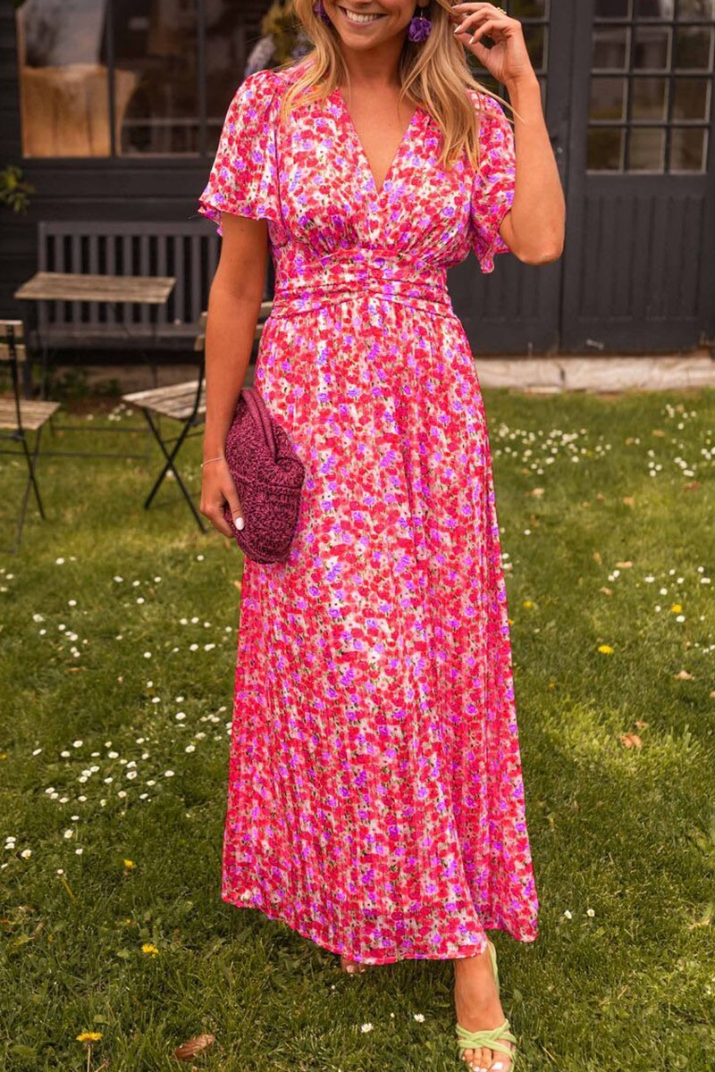 Mariella | Long Flower Dress with Romantic and Light Style