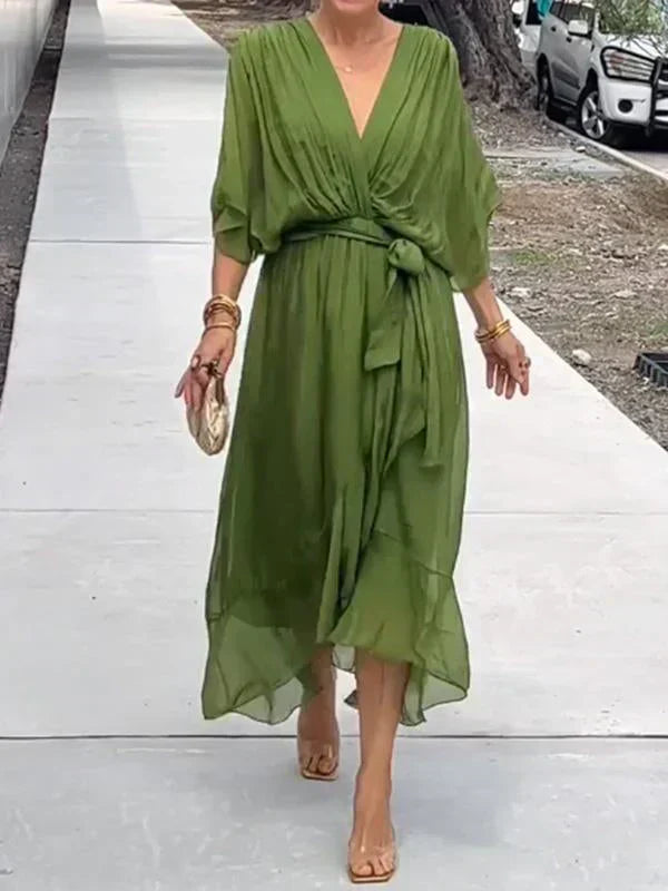 GINEVRA | Elegant Long Dress with Feminine Neckline