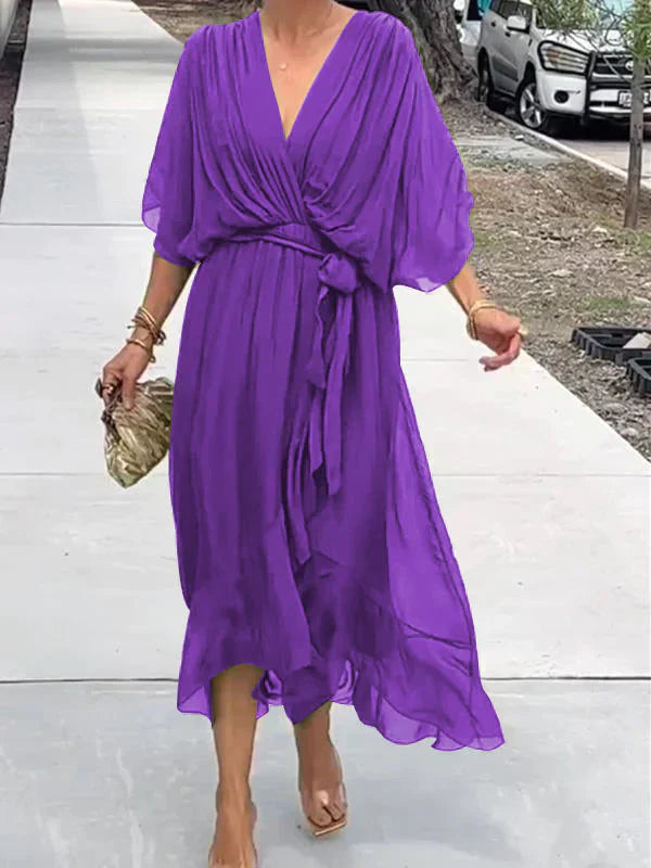 GINEVRA | Elegant Long Dress with Feminine Neckline