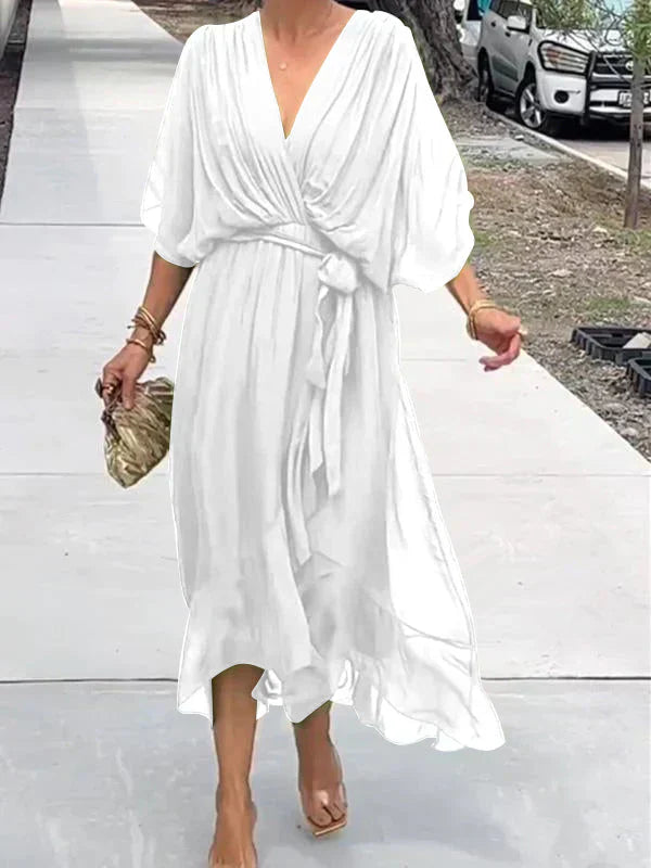 GINEVRA | Elegant Long Dress with Feminine Neckline