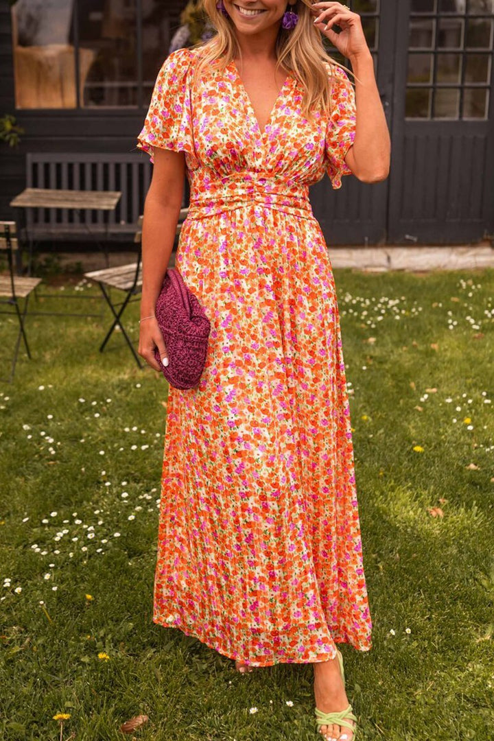 Mariella | Long Flower Dress with Romantic and Light Style