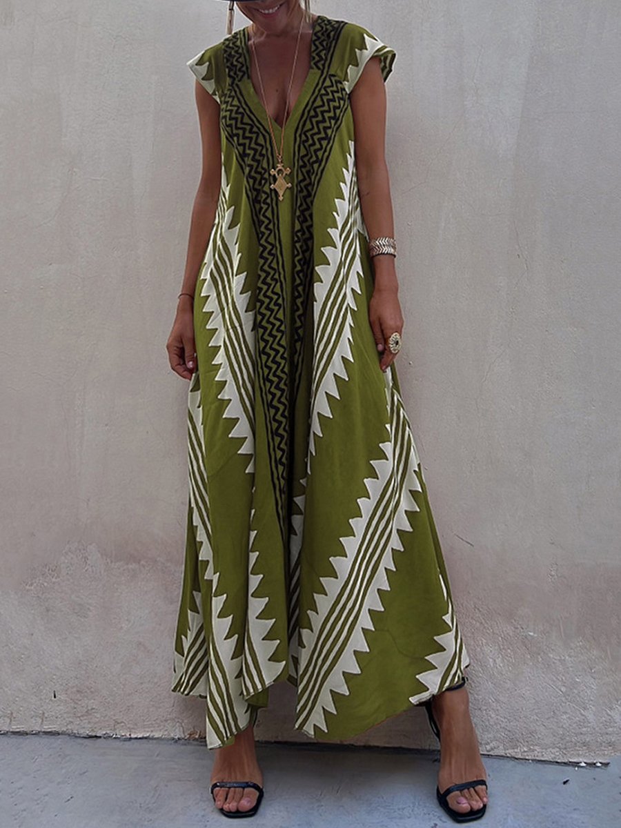 Boho   | Sleeveless V-Neck Dress