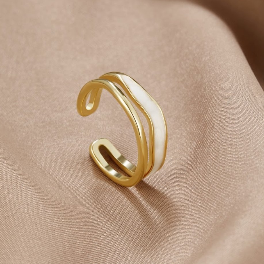 Multi-layered Golden Sahara Stack Ring