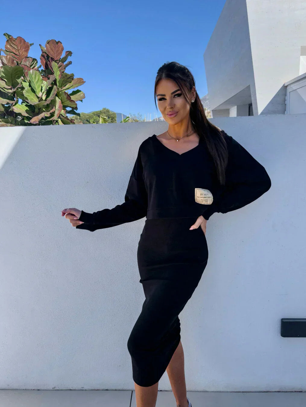 Laurine – Casual Dress and Sweatshirt Set