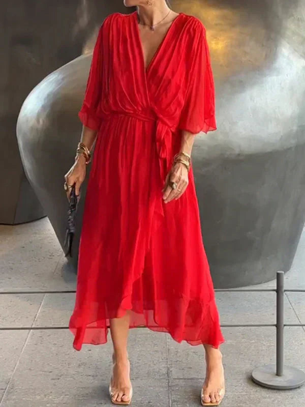 GINEVRA | Elegant Long Dress with Feminine Neckline