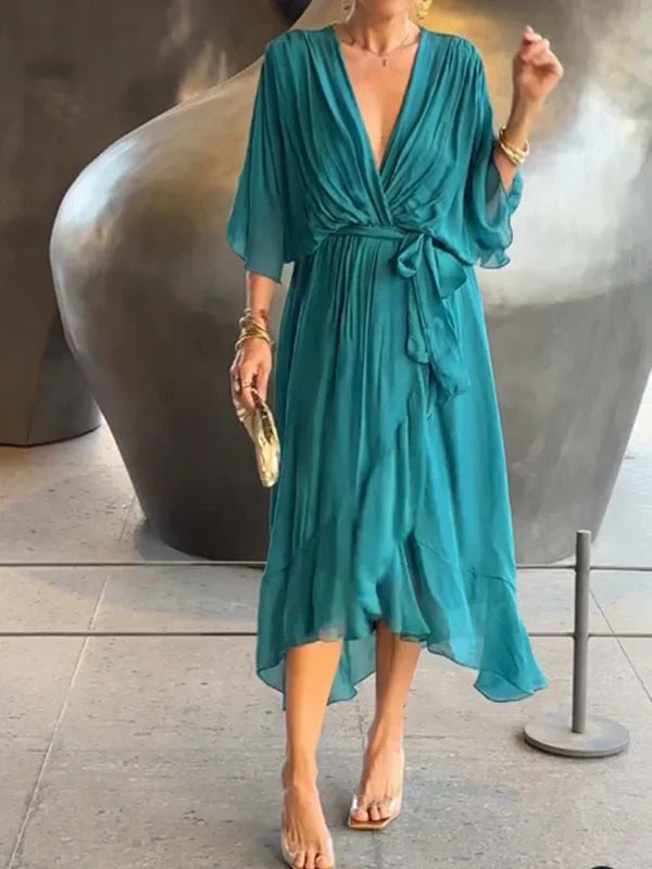 GINEVRA | Elegant Long Dress with Feminine Neckline