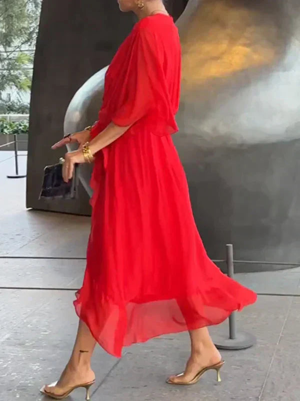 GINEVRA | Elegant Long Dress with Feminine Neckline