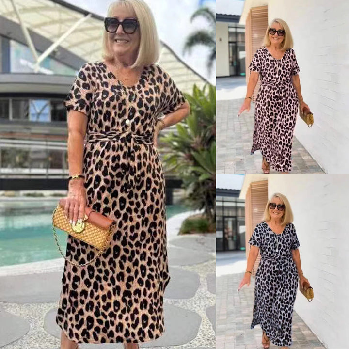 Leopard Print Dress with Belt