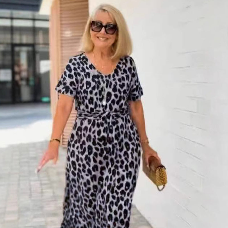 Leopard Print Dress with Belt