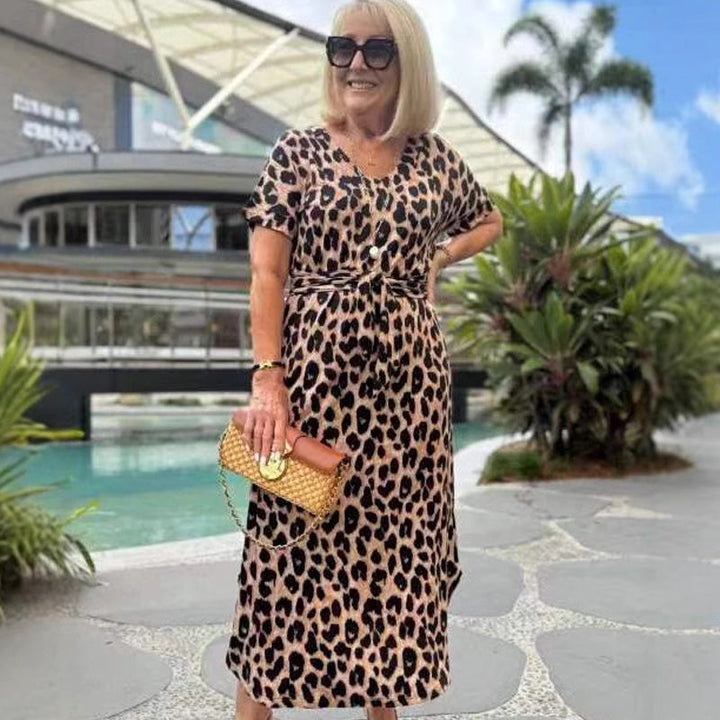 Leopard Print Dress with Belt