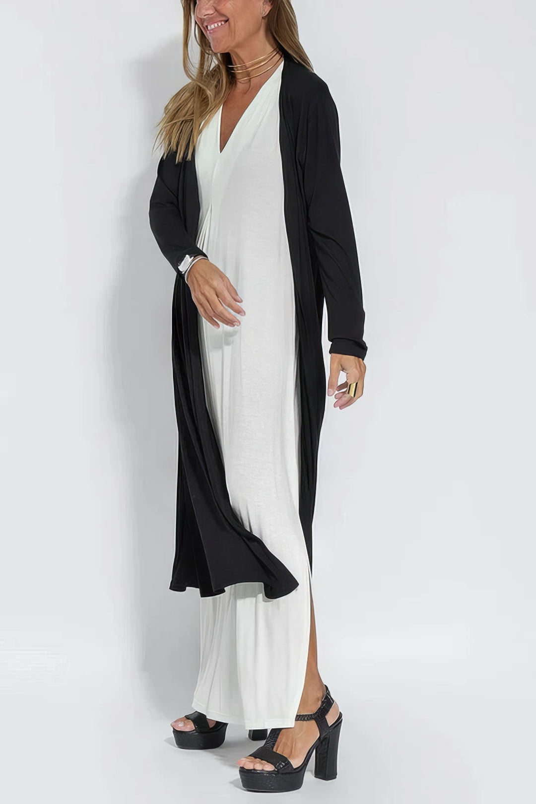 ELISE | Elegant Long Dress with Free Matching Cardigan